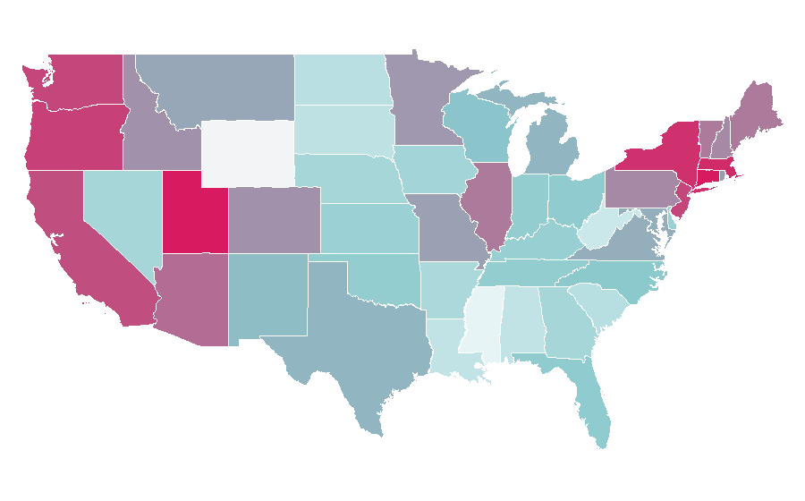 Affinity by region — Meryl Streep, United States