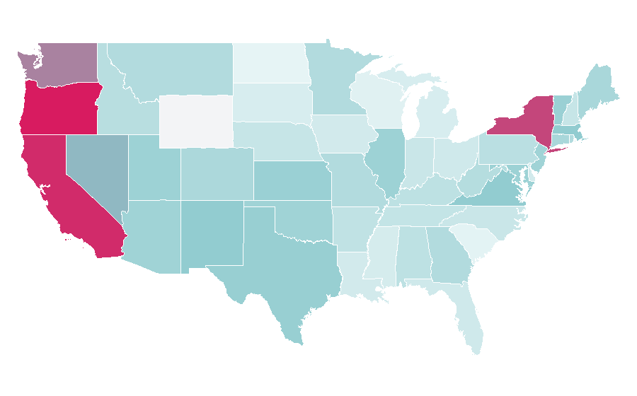Affinity by region — Messenger bag, United States