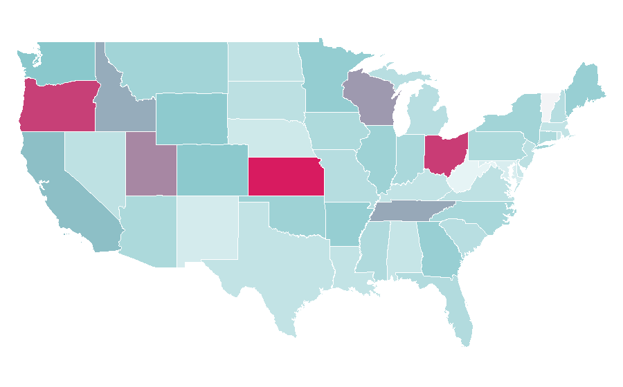 Affinity by region — Metal fabrication, United States