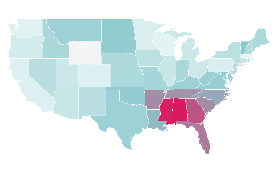Affinity by region — MetaTrader 4, United States