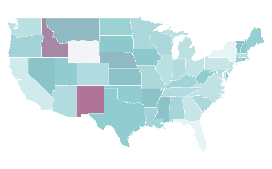 Affinity by region — Mexican pop music, United States