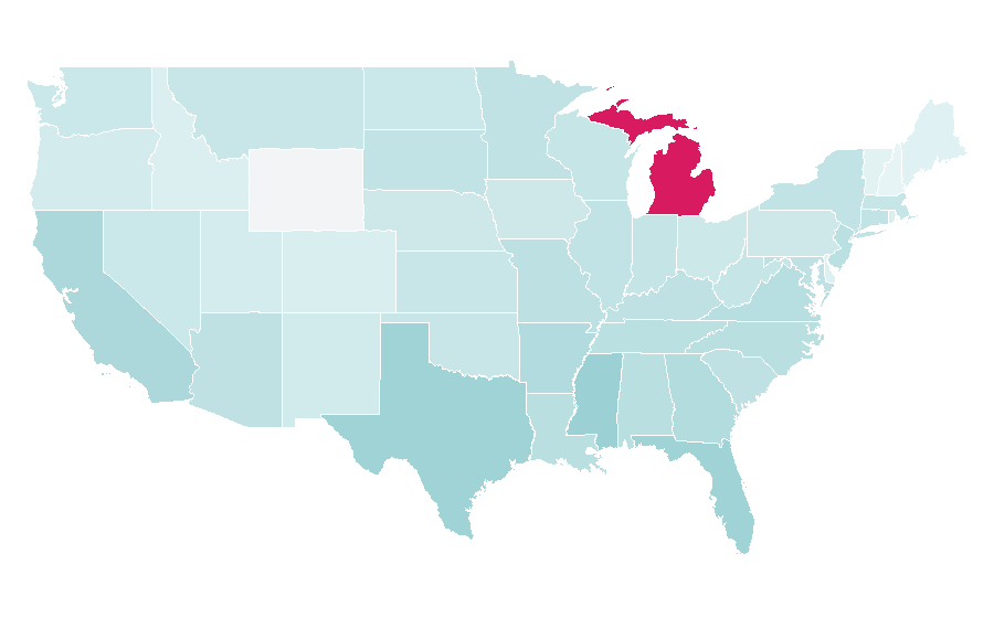 Affinity by region — Mi, United States