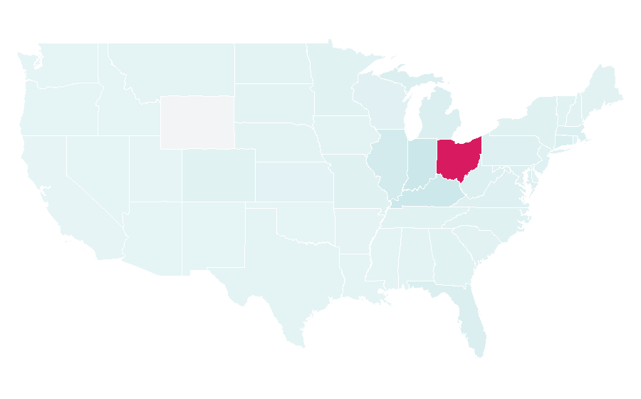 Affinity by region — Miami University, United States