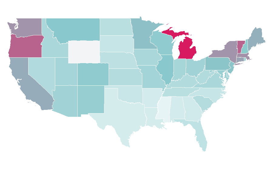 Affinity by region — Michael Moore, United States
