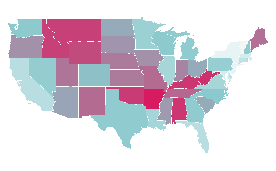 Affinity by region — Michael Rooker, United States
