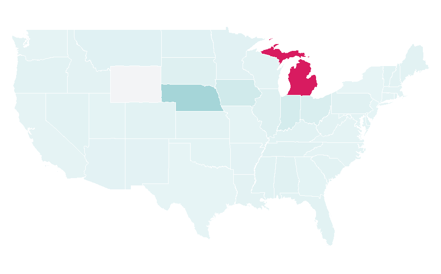 Affinity by region — Michigan State Spartans, United States