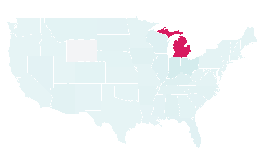 Affinity by region — Michigan Wolverines men's basketball, United States