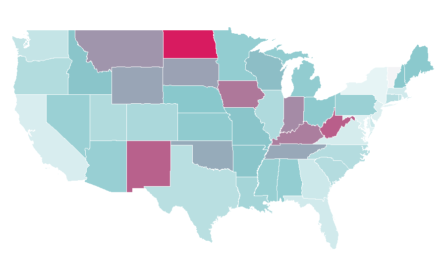 Affinity by region — Mick Mars, United States