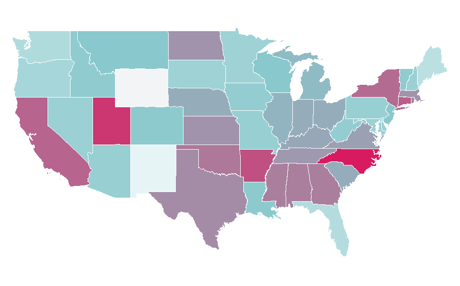 Affinity by region — Microsoft Excel, United States