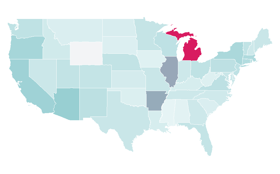 Affinity by region — Middle Eastern cuisine, United States
