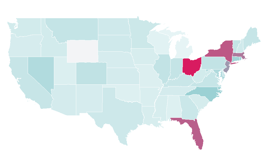 Affinity by region — Middlesbrough F.C., United States