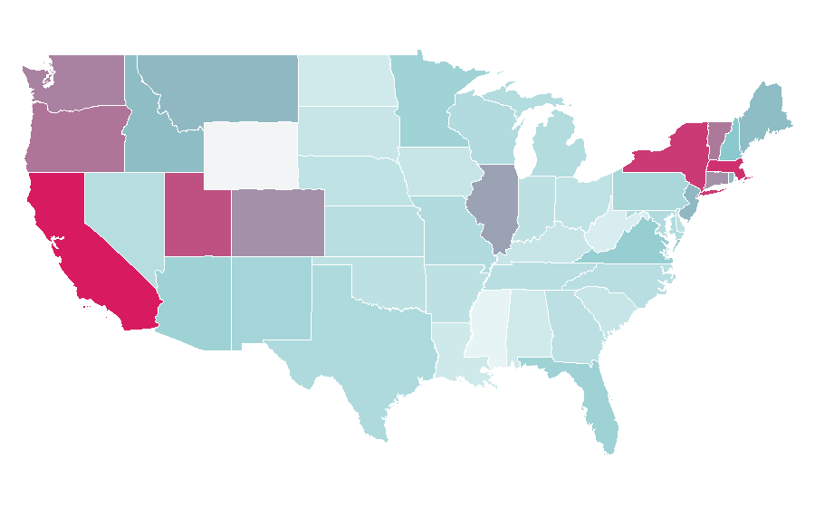 Affinity by region — Midnight in Paris, United States