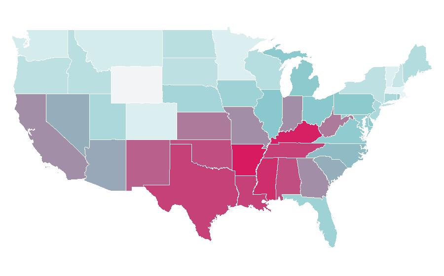 Affinity by region — Mighty Morphin Power Rangers, United States