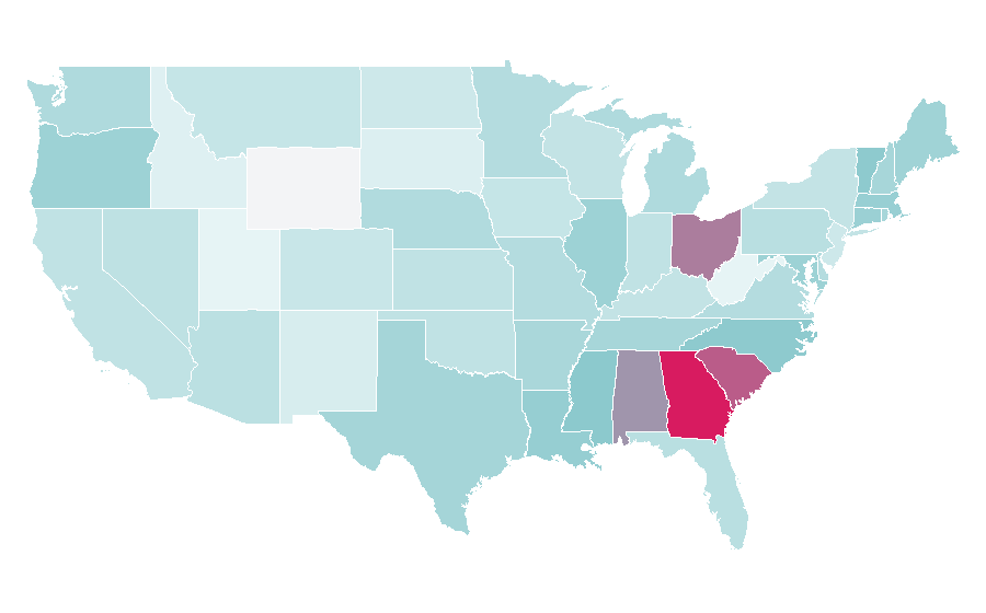 Affinity by region — Migos, United States