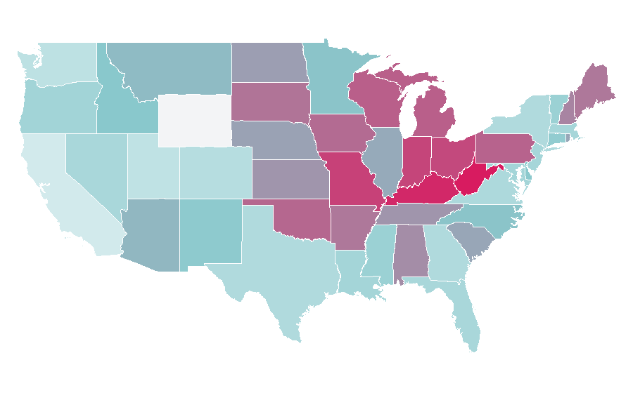 Affinity by region — Mike & Molly, United States