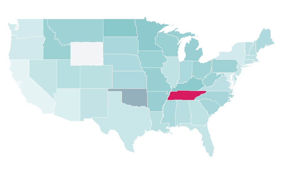 Affinity by region — Mike Fisher (ice hockey), United States