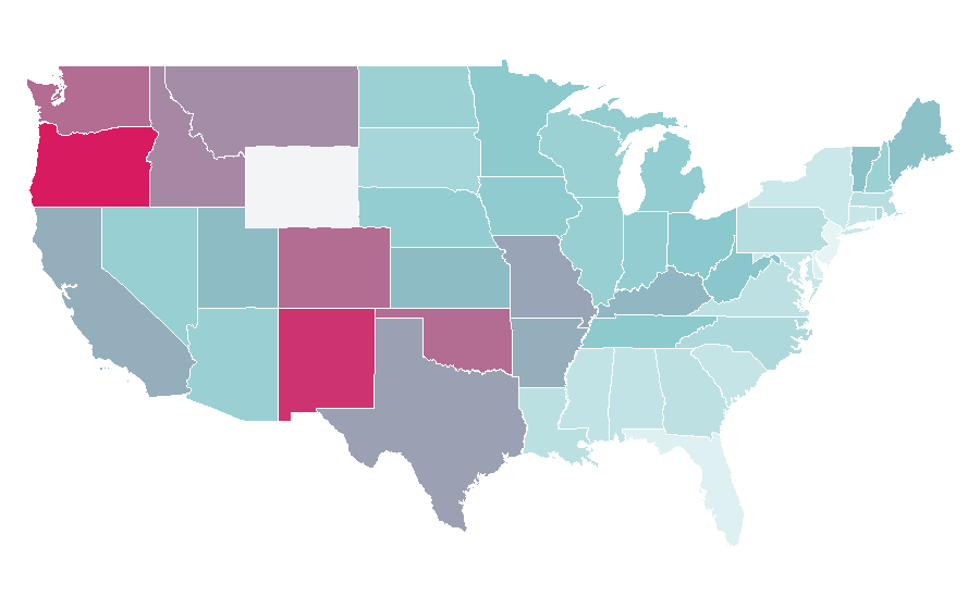 Affinity by region — Mike Judge, United States