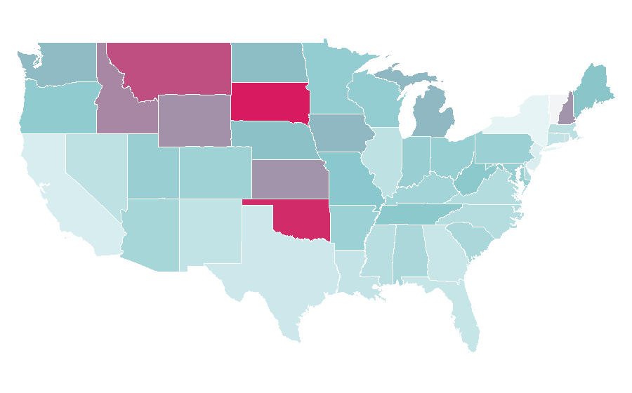 Affinity by region — Mike Rowe, United States