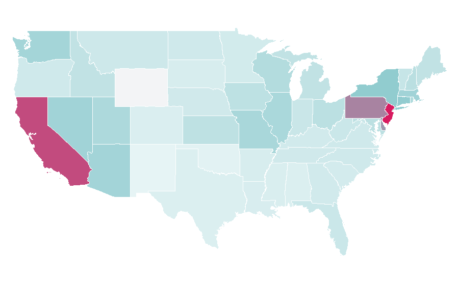Affinity by region — Mike Trout, United States