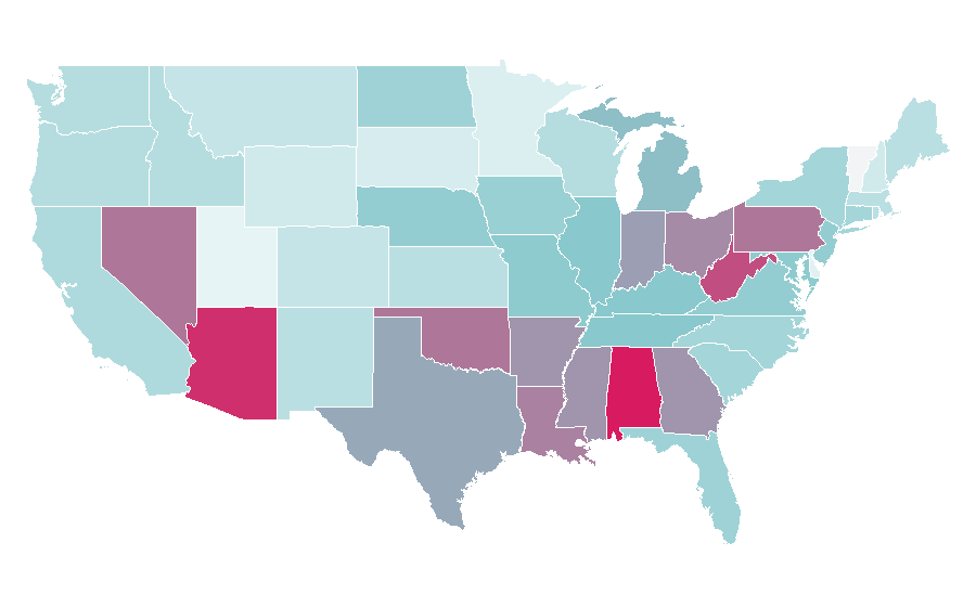 Affinity by region — Mike Tyson, United States