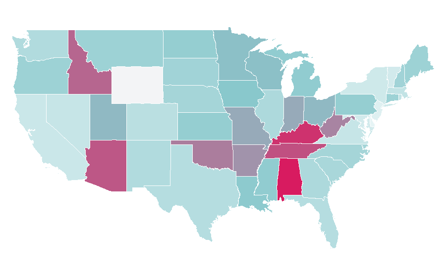 Affinité par région — Miley Cyrus, États-Unis