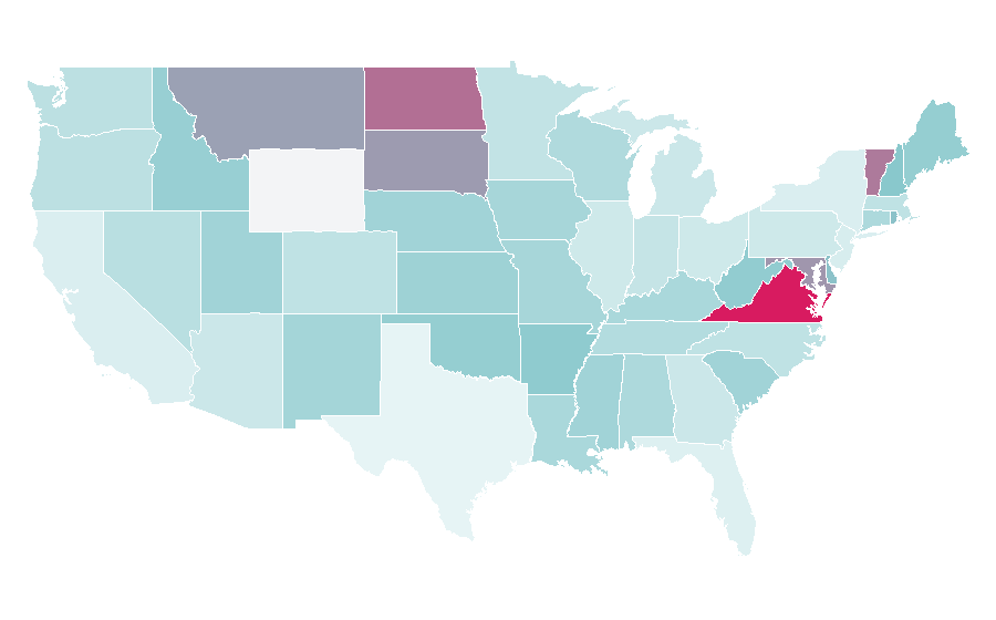 Affinity by region — Military history, United States