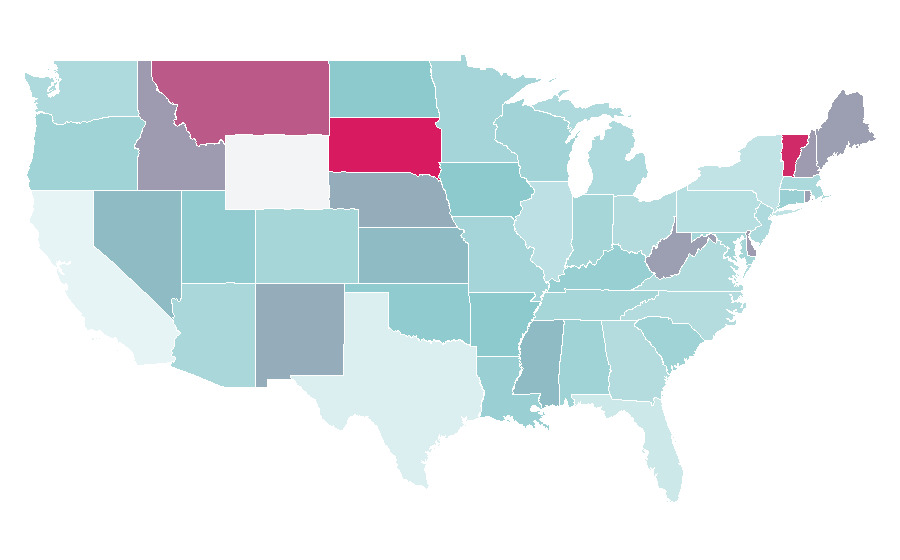 Affinity by region — Military humor, United States