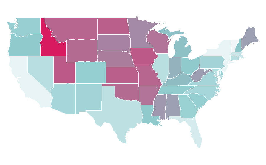 Affinity by region — Milk substitute, United States