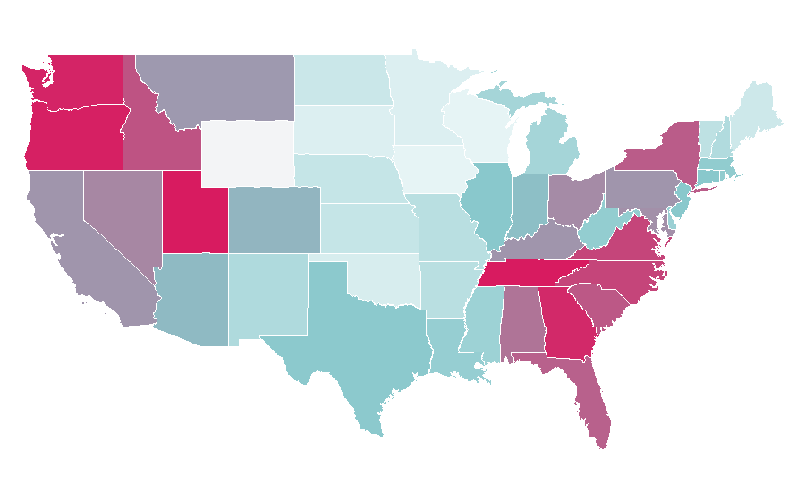 Affinity by region — Milkshake, United States