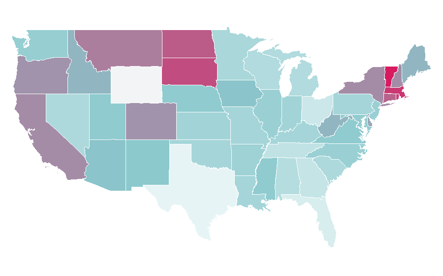 Affinity by region — Mind–body problem, United States