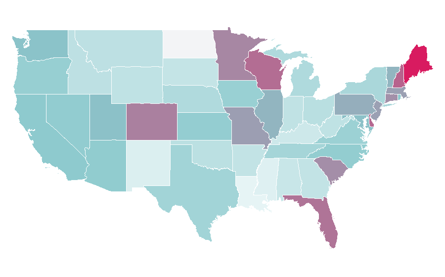 Affinity by region — Miniature golf, United States