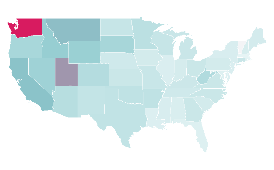 Affinité par région — Mining, États-Unis