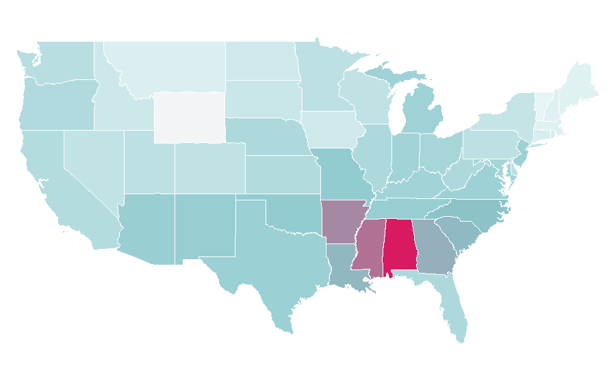 Affinity by region — Ministry (band), United States