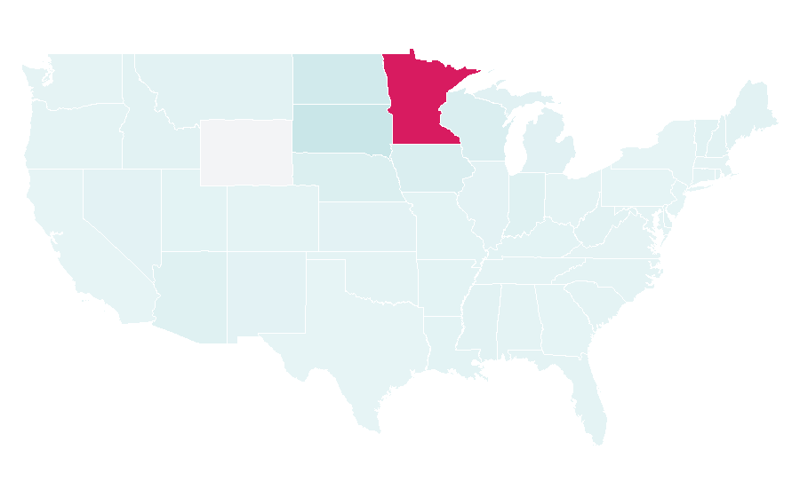 Affinity by region — Minnesota Golden Gophers men's basketball, United States