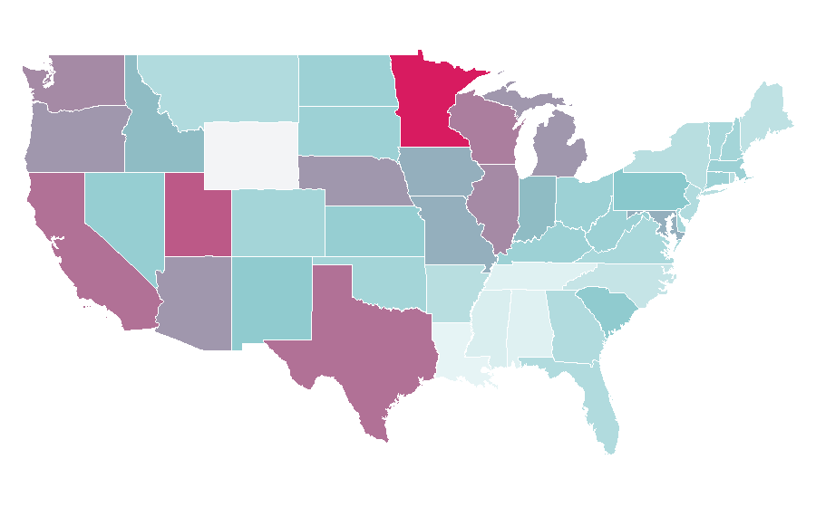 Affinity by region — Mint (candy), United States