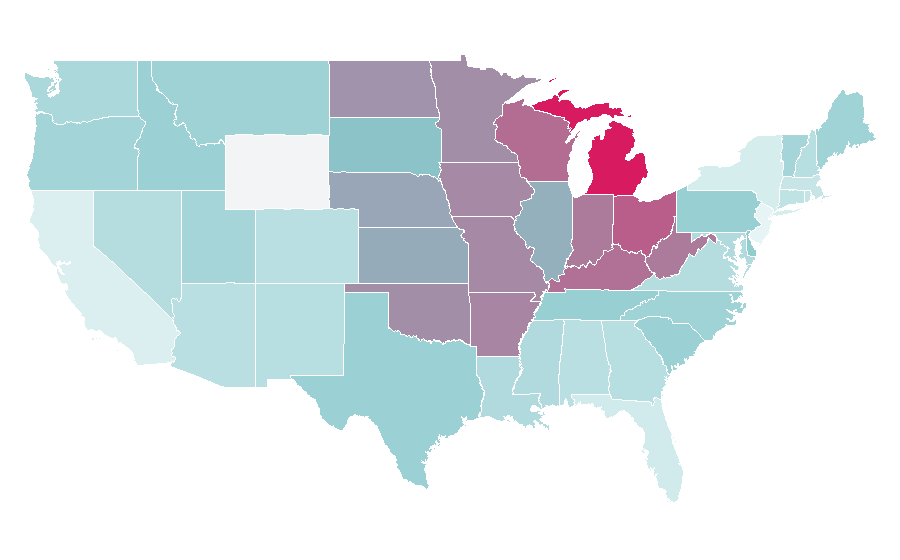 Affinity by region — Miracle Whip, United States