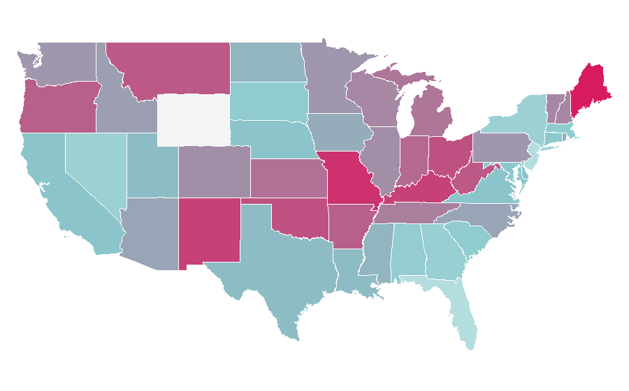Affinity by region — Misery (film), United States