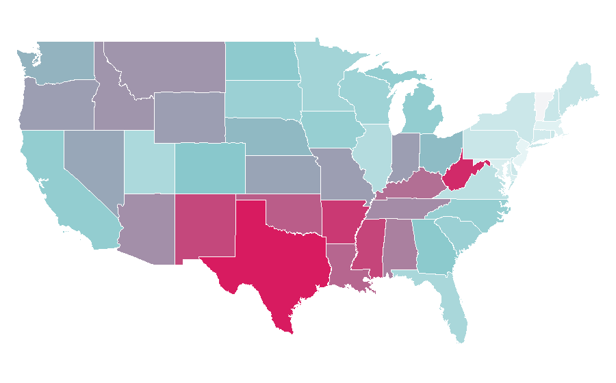 Affinity by region — Miss Me Jeans, United States