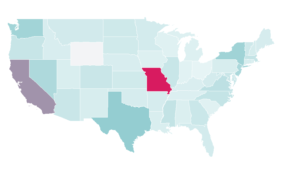 Affinity by region — Missha, United States