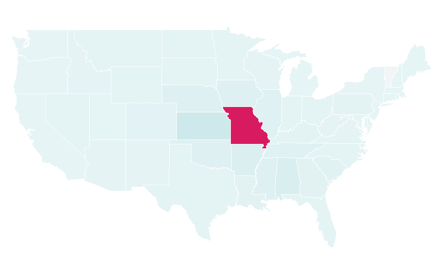 Affinity by region — Missouri Tigers football, United States