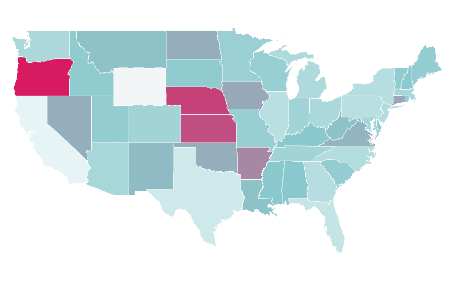 Affinity by region — Mobile gambling, United States