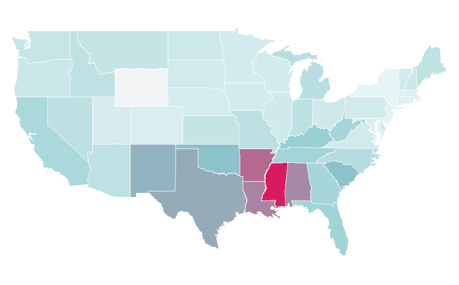 Afinidad por región — Mobile home, Estados Unidos