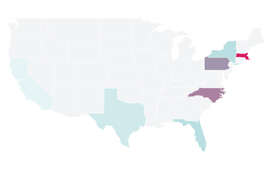 Affinity by region — Mobile phones and driving safety, United States