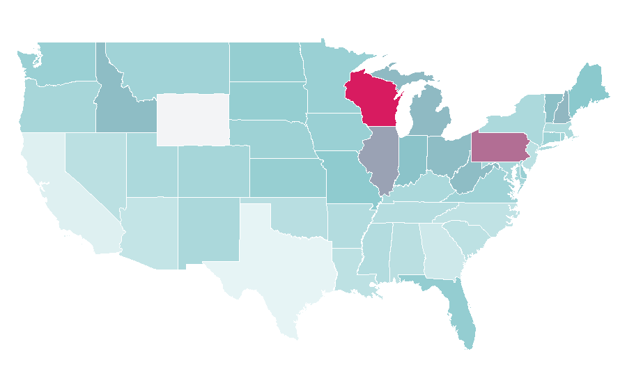 Affinity by region — Model Railroader, United States