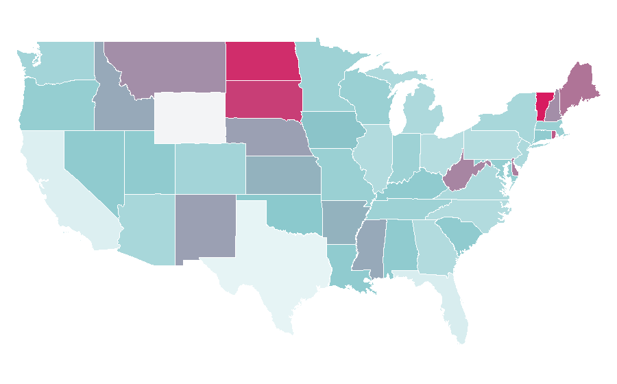 Affinity by region — Modern Hebrew, United States