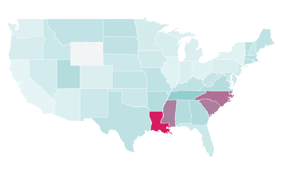 Affinity by region — Modern history, United States