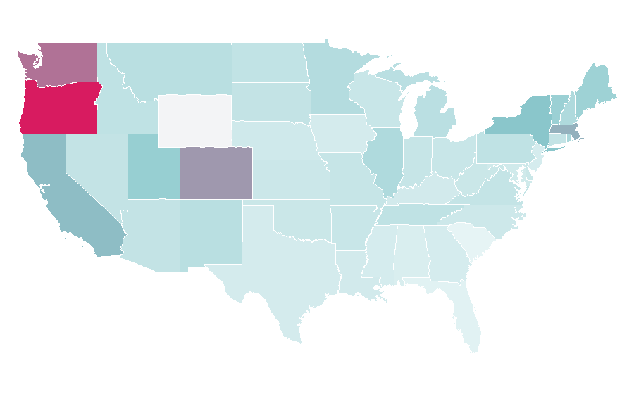 Affinity by region — Modular synthesizer, United States