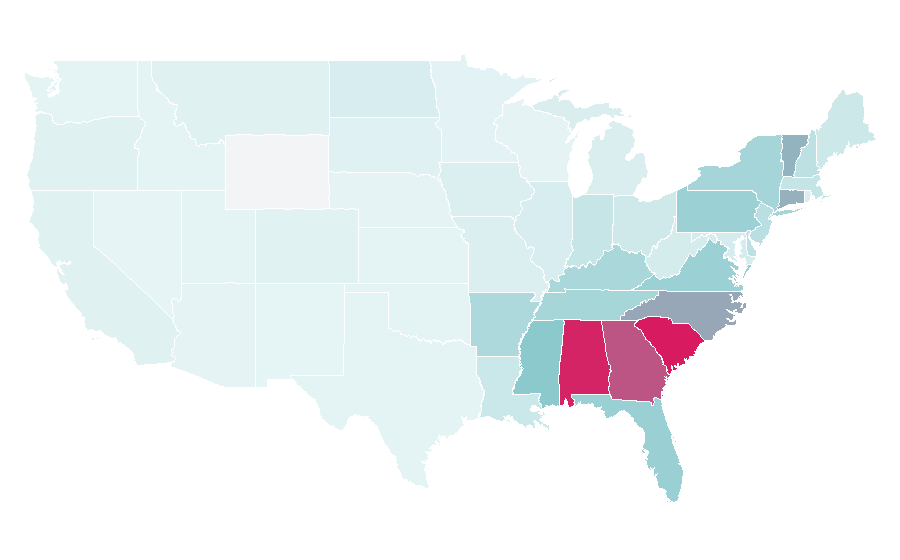 Affinity by region — Moe (band), United States