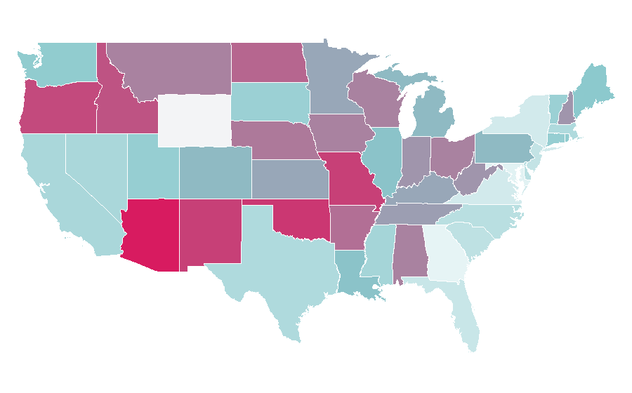 Affinity by region — Molly Ringwald, United States