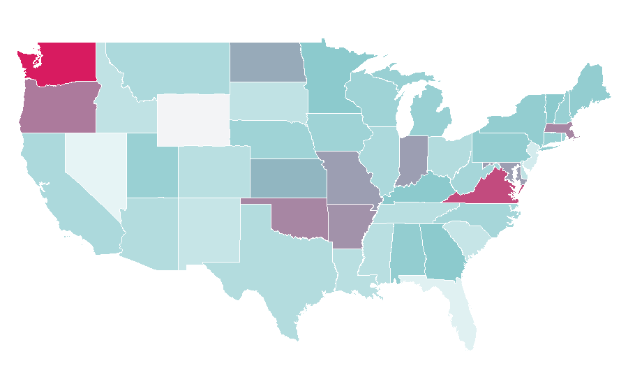 Affinity by region — Monarchy of the United Kingdom, United States